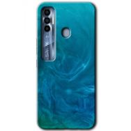 Tecno Spark 7 Pro Mavi Aura Baskılı Uyumlu Silikon Kılıf