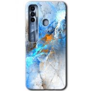 Tecno Spark 7 Pro Mavi Buzul Baskılı Uyumlu Silikon Kılıf