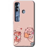 Tecno Spark 7 Pro Meyveli Süt Baskılı Uyumlu Silikon Kılıf