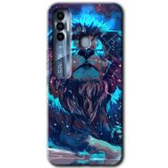 Tecno Spark 7 Pro Neon Aslan Baskılı Uyumlu Silikon Kılıf