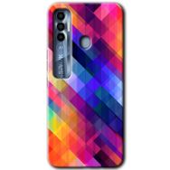 Tecno Spark 7 Pro Polygon Graident 3 Baskılı Uyumlu Silikon Kılıf