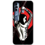 Tecno Spark 7 Pro Samurai Girl Baskılı Uyumlu Silikon Kılıf