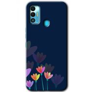 Tecno Spark 7T Çizim Çiçekleri Baskılı Uyumlu Silikon Kılıf
