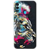Tecno Spark 7T Colorfull Aslan Baskılı Uyumlu Silikon Kılıf