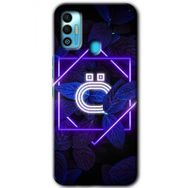 Tecno Spark 7T Dark Neon Yaprak Ö Harfi Baskılı Uyumlu Silikon Kılıf