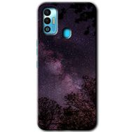 Tecno Spark 7T Gece Galaksi Baskılı Uyumlu Silikon Kılıf
