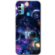 Tecno Spark 7T Gezegen Karışımı Baskılı Uyumlu Silikon Kılıf