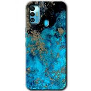 Tecno Spark 7T Klas Mermer Baskılı Uyumlu Silikon Kılıf