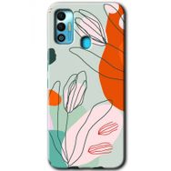 Tecno Spark 7T Vektör Çiçekler Baskılı Uyumlu Silikon Kılıf