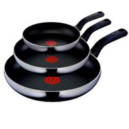 TefaL Titanium Resist Siyah 20+26+28 cm 3'lü Tava Seti