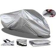 Tegin Çelik Motor Tiger 150 Arka Çanta Uyumlu 4 Mevsim Koruma Kalın Gri Motosiklet Brandası