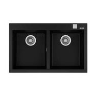 Teka 115260014 Siyah Forsquare 790 TG Çift Gözlü Damlalıksız Granit Eviye
