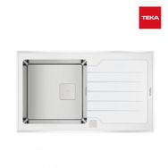 Teka Diamond RS15 1B 1D 86 Beyaz Cam Paslanmaz Çelik Eviye