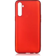 Tekno Grup Realme 6 Mat Premium Cam Ekran Koruyucu Kırmızı Silikon Cep Telefonu Kılıf