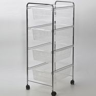 Tekno-Tel 32x43x80 cm Gri Şeffaf 4 Katlı Plastik Çekmeceli Sebzelik