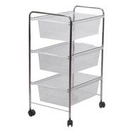 Tekno-Tel 34x48x69 cm Gri Şeffaf 3 Katlı Plastik Çekmeceli Tekerlekli Sebzelik