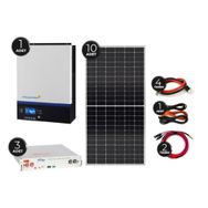 Teknovasyon Arge Güneş Enerjisi Solar Paketi 5 KVA İnverter 455 Watt 48V 50 Amper Lityum Akü Güneş Paneli
