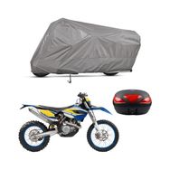 Teksin Husaberg FE 501 Arka Çanta Uyumlu A+ Kalite Gri Motosiklet Brandası