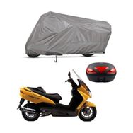 Teksin Suzuki Burgman UH 150 Arka Çanta Uyumlu A+ Kalite Gri Motosiklet Brandası