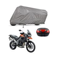 Teksin Triumph Tiger 800 XC Arka Çanta Uyumlu A+ Kalite Gri Motosiklet Brandası