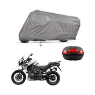 Teksin Triumph Tiger Explorer XCX Arka Çanta Uyumlu A+ Kalite Gri Motosiklet Brandası