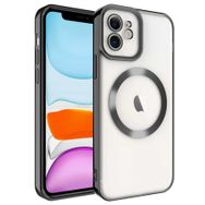 Teleplus Apple iPhone 12 Kamera Korumalı Manyetik Wiriless Destekli Lazer Setro Silikon Siyah Kılıf