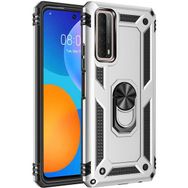 Teleplus Huawei P Smart 2021 VEGA YÜZÜKLÜ Çift Katmanlı Tank Kapak-Kırmızı Kılıf