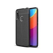 Teleplus Huawei P Smart Z Deri Dokulu Siyah Silikon Kılıf