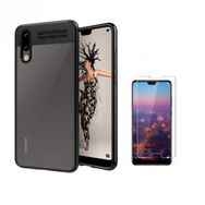 Teleplus Huawei P20 Kamera Koruma Silikon Kılıf Siyah ve Nano Ekran Koruyucu