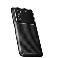 Teleplus Huawei P40 Lite 5g Negro Karbon Desenli Nano Ekran Koruyucu Lacivert Silikon Cep Telefonu Kılıf