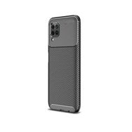 Teleplus Huawei P40 Lite Negro Karbon Desenli Nano Ekran Koruyucu Siyah Silikon Cep Telefonu Kılıf