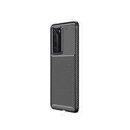 Teleplus Huawei P40 Siyah Negro Karbon Silikon Kılıf+Tam Kapatan Ekran Koruyucu