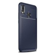 Teleplus Huawei Y6 2019 Negro Karbon Ve Silikonlu Kılıf Lacivert ve Nano Ekran Koruyucu