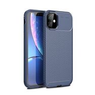 Teleplus iPhone 11 Negro Karbon Silikon Lacivert Kılıf Nano Glass Ekran Koruyucu