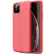 Teleplus iPhone 11 Pro Deri Dokulu Silikon Nano Ekran Koruyucu Lacivert Kılıf