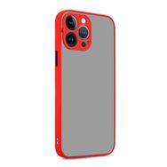Teleplus iPhone 14 Pro Max Kamera Korumalı Renkli Bumper Hux Silikon Kırmızı Kılıf