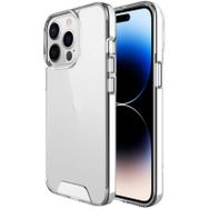 Teleplus iPhone 14 Pro Max Transparent Acrylic TPU Gard Sert Kapak Şeffaf Nano Ekran Koruyucu Kılıf