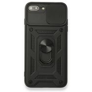 Teleplus iPhone 8 Plus Kamera Korumalı Yüzüklü Tank Pars Silikon Kırmızı Kılıf