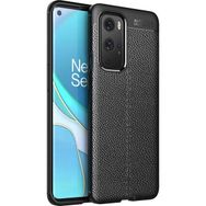 Teleplus OnePlus 9 Pro Deri Dokulu Silikon Siyah Kılıf
