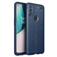 Teleplus Oneplus Nord N100 Deri Dokulu Nano Ekran Koruyucu Lacivert Silikon Cep Telefonu Kılıf