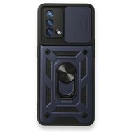Teleplus Oppo A74 4G Kamera Korumalı Yüzüklü Tank Pars Silikon Siyah Kılıf