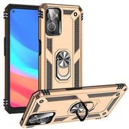Teleplus Oppo A96 4G Vega Yüzüklü Standlı Kapak Gold Kılıf