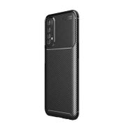 Teleplus Realme 7 Negro Karbon Dokulu Siyah Nano Ekran Koruyucu Silikon Cep Telefonu Kılıf