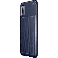 Teleplus Samsung Galaxy A02 Negro Karbon Lacivert Nano Ekran Koruyucu Silikon Cep Telefonu Kılıf