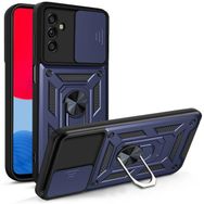 Teleplus Samsung Galaxy A04S Kamera Korumalı Yüzüklü Tank Pars Silikon Siyah Kılıf