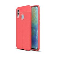 Teleplus Samsung Galaxy A10s Deri Dokulu Kırmızı Silikon Kılıf