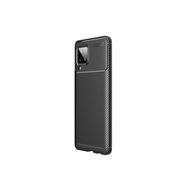 Teleplus Samsung Galaxy A12 Nano Ekran Koruyucu Ve Karbon Dokulu Silikon Lacivert Cep Telefonu Kılıfı