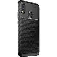 Teleplus Samsung Galaxy A20S Negro Karbon Silikon Lacivert Tam Kapatan Cam Kılıf