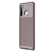 Teleplus Samsung Galaxy A21 Negro Karbon Silikon Kahverengi Kılıf
