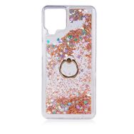 Teleplus Samsung Galaxy M12 Sulu Yüzüklü Milce Glitter Gümüş Ve Silikon Kılıf